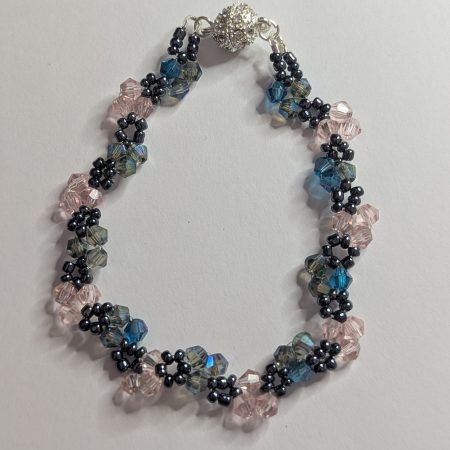 Crystal Blossom Bracelet with Sparkling Magnetic Clasp