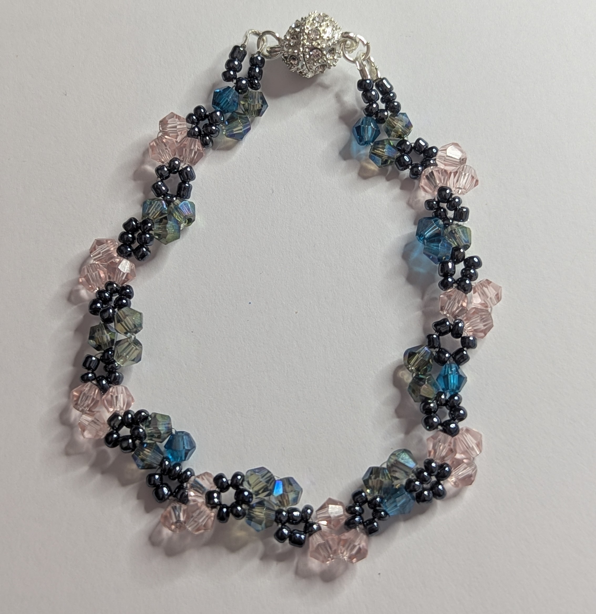 Crystal Blossom Bracelet with Sparkling Magnetic Clasp