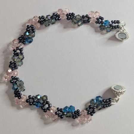 Crystal Blossom Bracelet with Sparkling Magnetic Clasp