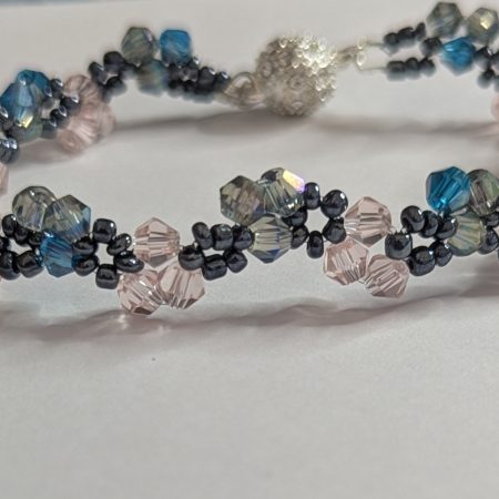 Crystal Blossom Bracelet with Sparkling Magnetic Clasp