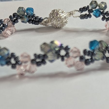 Crystal Blossom Bracelet with Sparkling Magnetic Clasp