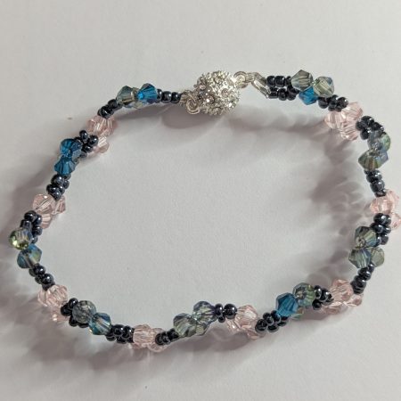 Crystal Blossom Bracelet with Sparkling Magnetic Clasp