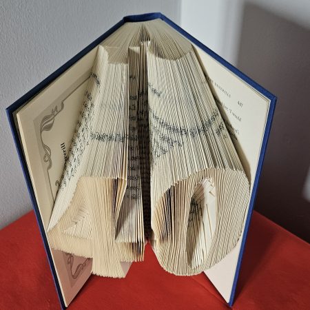 Hand Folded Book Art for 40th Birthday, Recycled Book Gift.