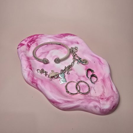 Berry Marble Resin Crete Jewellery Tray