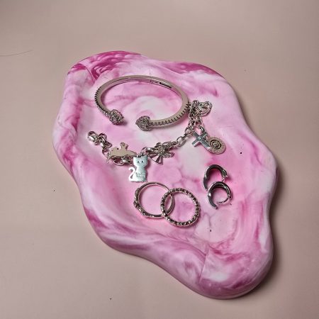 Berry Marble Resin Crete Jewellery Tray