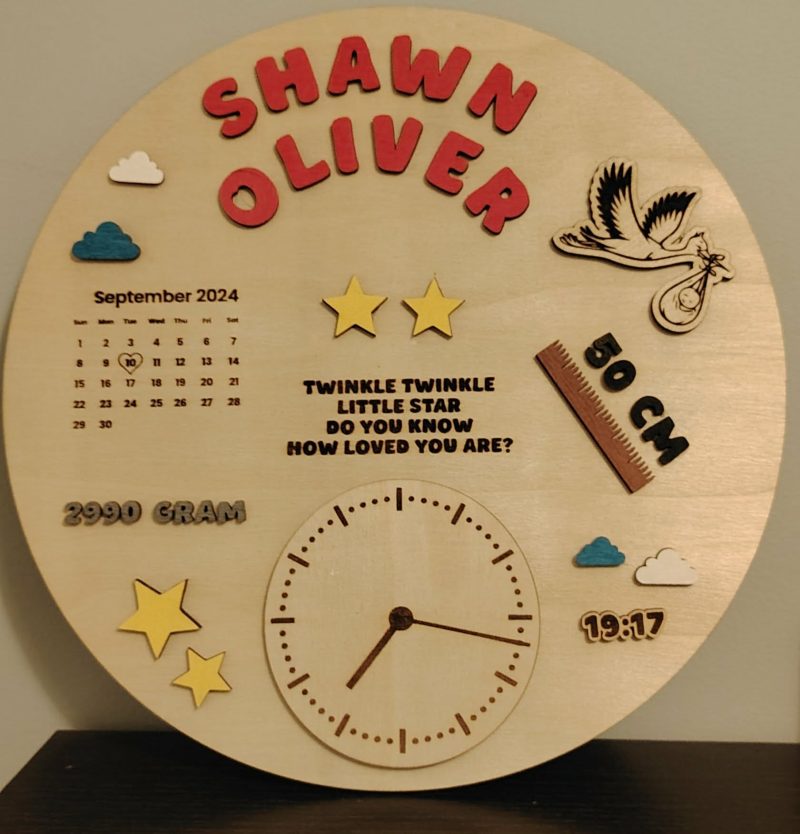 Personalised Newborn Baby Plaque