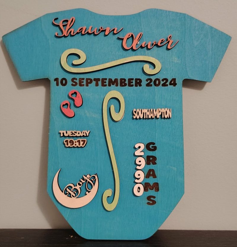 Personalised Newborn Baby Plaque