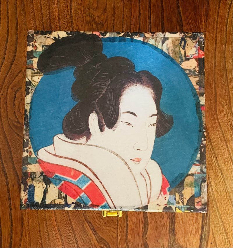 Japanese Collection: Japanese face print” Découpage Wooden box