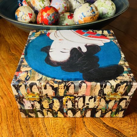 Japanese Collection: Japanese face print” Découpage Wooden box