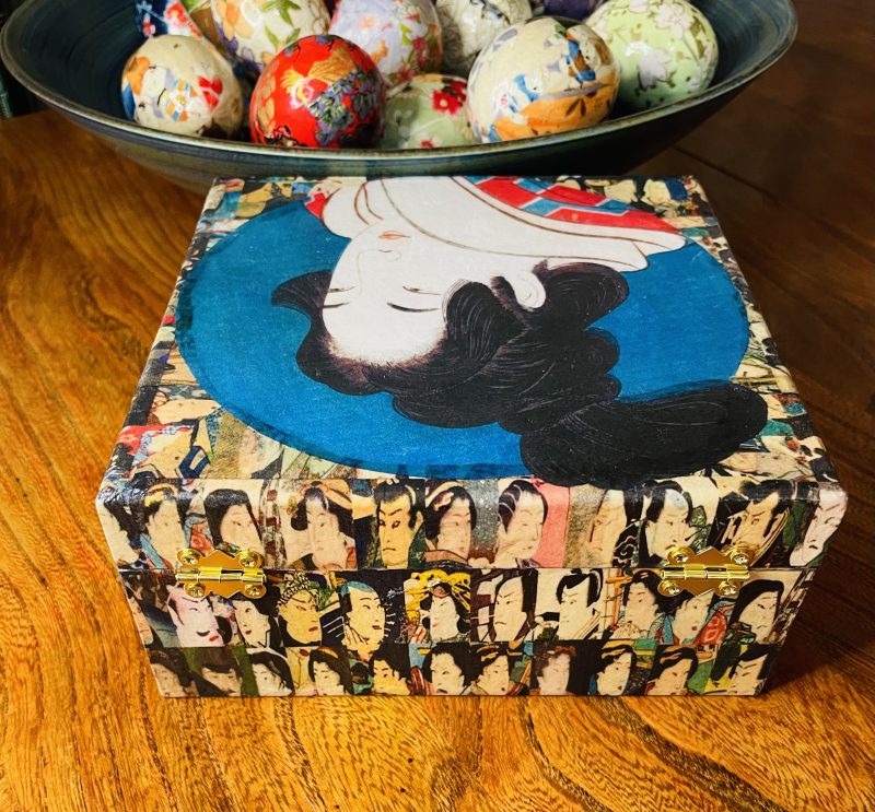 Japanese Collection: Japanese face print” Découpage Wooden box