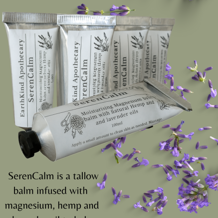 SerenCalm Magnesium Balm, Natural Tallow Infused With Hemp & Lavender | 100ml