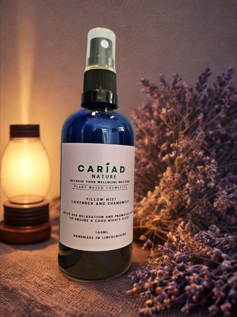 Lavender & Chamomile Pillow Mist – British Grown Relaxing Sleep & Meditation Spray for Anxiety, Calm Mind & Perimenopause Supsport 100ml