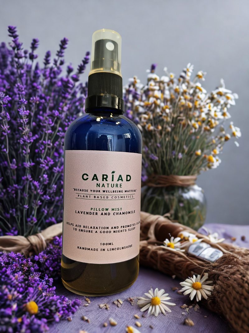 Lavender & Chamomile Pillow Mist – British Grown Relaxing Sleep & Meditation Spray for Anxiety, Calm Mind & Perimenopause Supsport 100ml