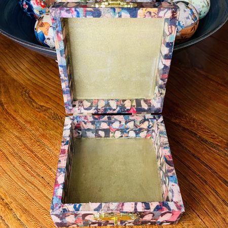 Japanese Collection: Japanese Wave “Seigaiha,” Découpage Wooden box