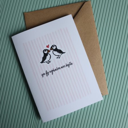 Hand Drawn Puffin Anniversary Card | It's a forever kind of thing