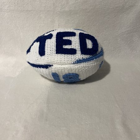 Crocheted rugby ball