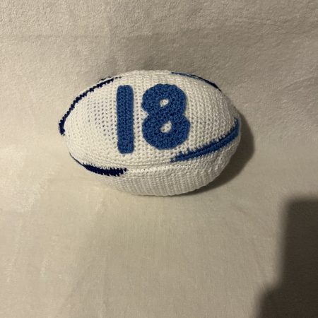 Crocheted rugby ball