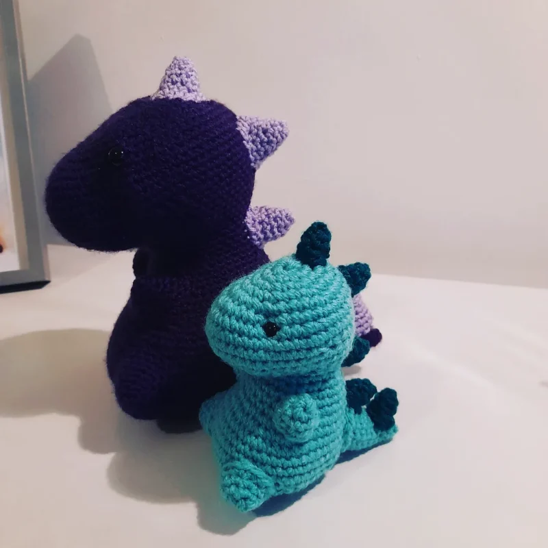Crocheted dinosaur plushie
