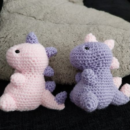 Crocheted dinosaur plushie