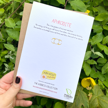 Aphrodite Goddess Card | Devine Feminine | Large Art Card | Fertility & Love | Watercolour