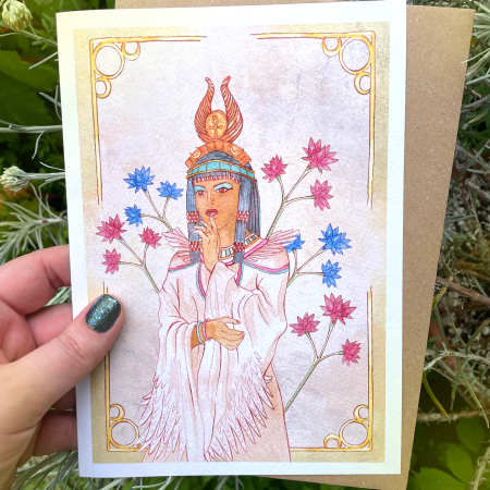 Isis Goddess Card | Devine Feminine | Large Art Card | Motherhood & Magic | Watercolour (Copy)