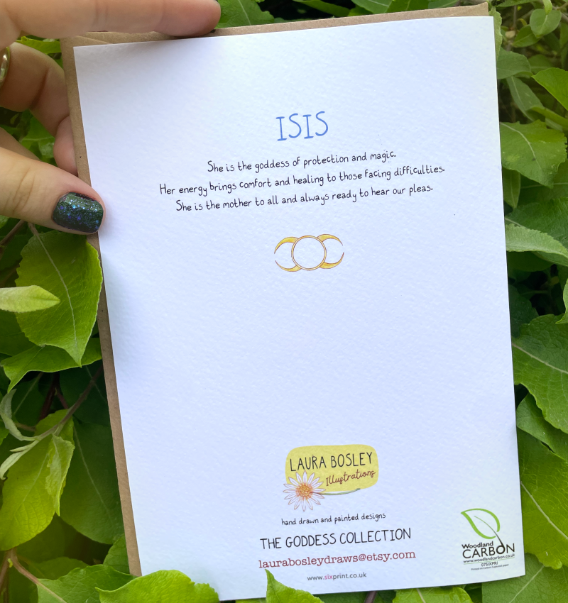 Isis Goddess Card | Devine Feminine | Large Art Card | Motherhood & Magic | Watercolour (Copy)