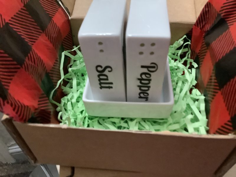 Decoupage Glass Salt and Pepper Pots with Illustrated Labels