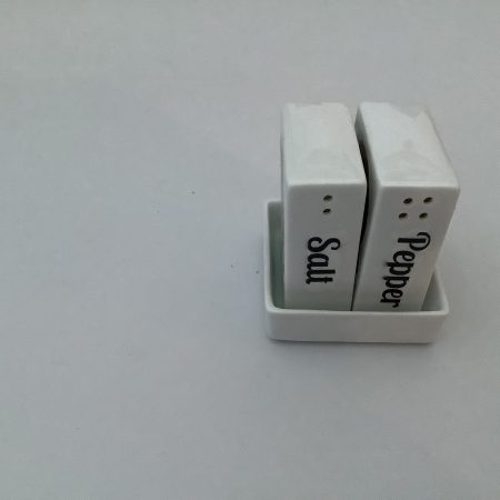 Decoupage Glass Salt and Pepper Pots with Illustrated Labels