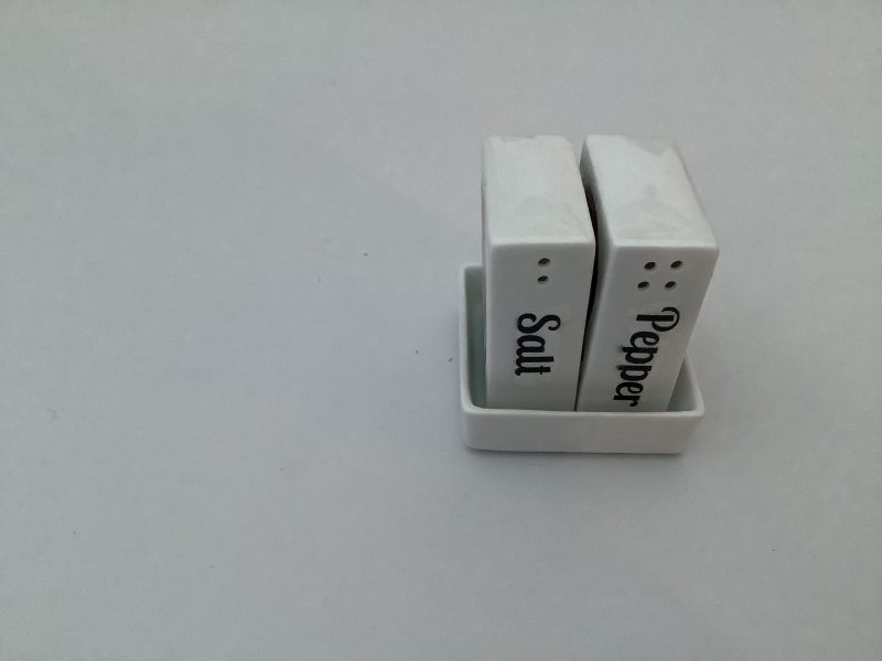 Decoupage Glass Salt and Pepper Pots with Illustrated Labels