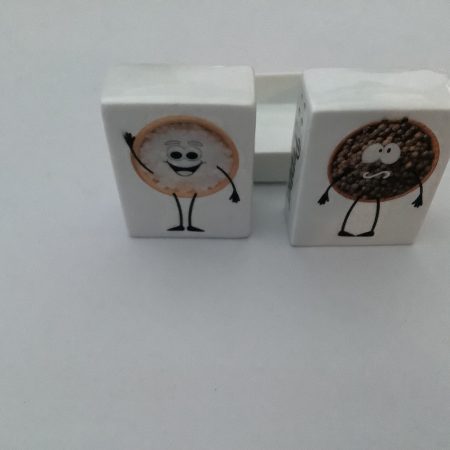Decoupage Glass Salt and Pepper Pots with Illustrated Labels