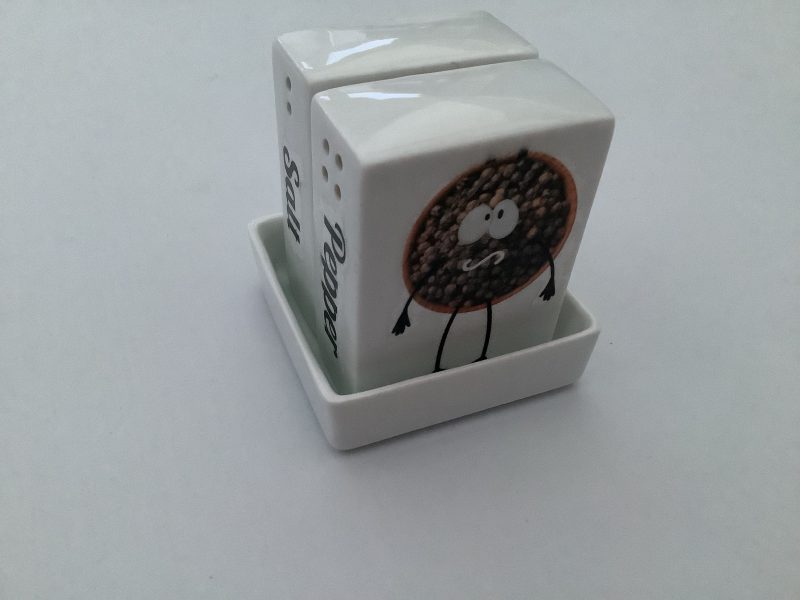 Decoupage Glass Salt and Pepper Pots with Illustrated Labels
