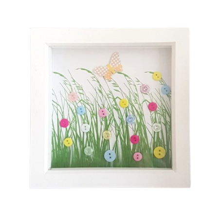 Unique gifts for women | Meadow flowers button art picture