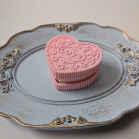 Personalised Pink Heart Shaped Oreo-style Cookie 3D Print Fidget Clicker Toy Mother's Day Gift
