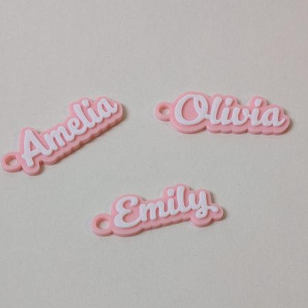 Personalised 3D Printed 2 Colour Name Keyring - Custom Name Keychain Gift Party Wedding