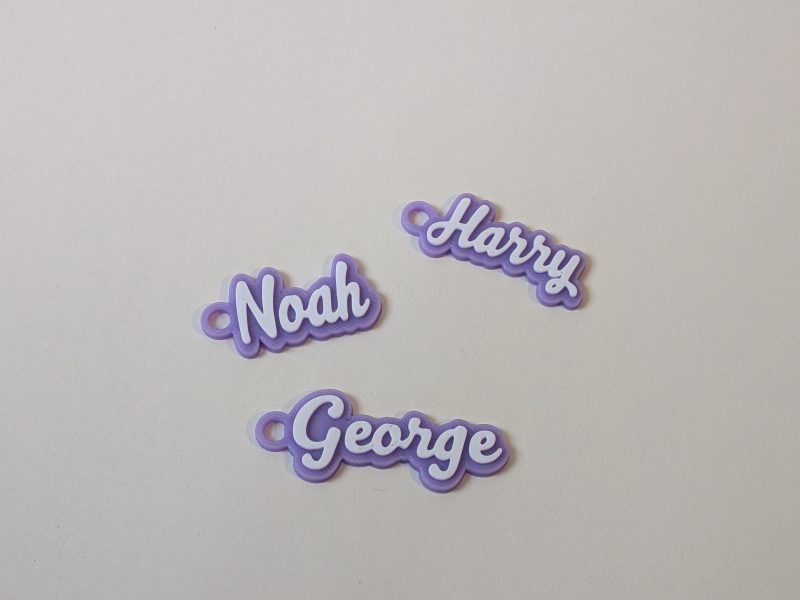 Personalised 3D Printed 2 Colour Name Keyring - Custom Name Keychain Gift Party Wedding
