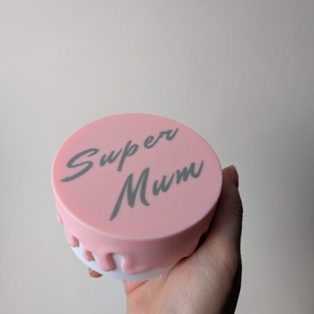 "Super Mum" 3D Printed Pink Drip Cake Container Unique Gift Jewelry & Trinket Box