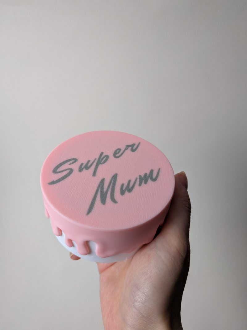 "Super Mum" 3D Printed Pink Drip Cake Container Unique Gift Jewelry & Trinket Box