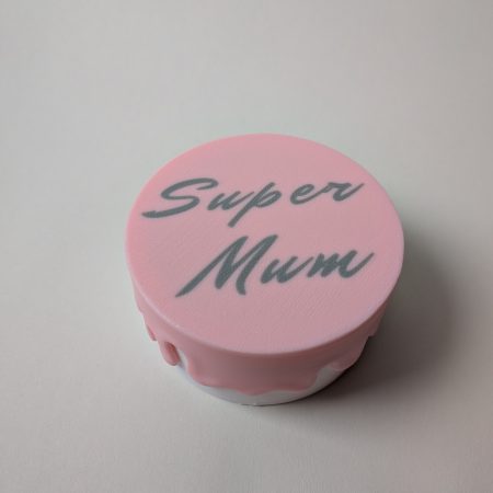 "Super Mum" 3D Printed Pink Drip Cake Container Unique Gift Jewelry & Trinket Box