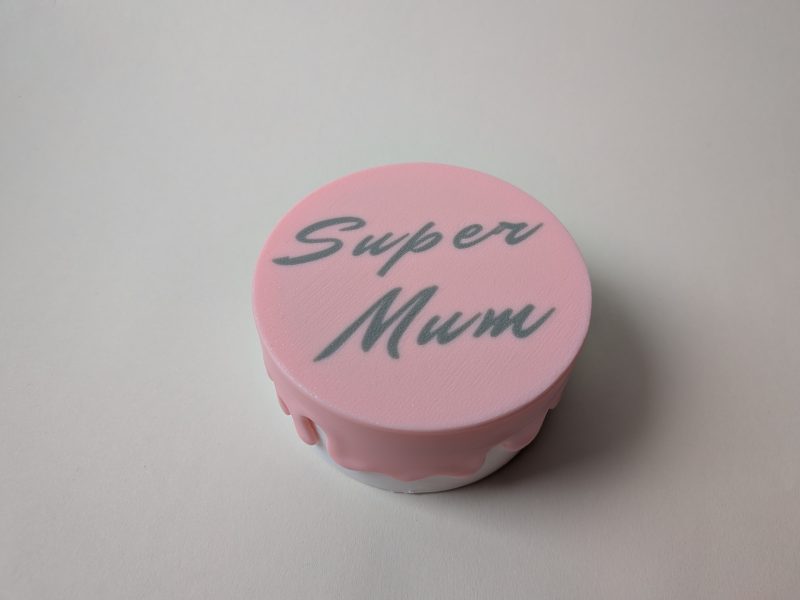 "Super Mum" 3D Printed Pink Drip Cake Container Unique Gift Jewelry & Trinket Box