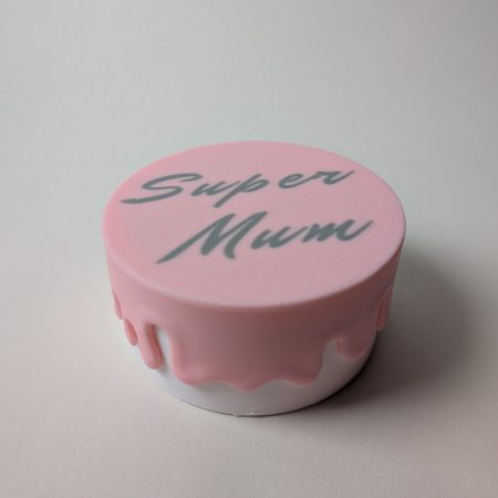 "Super Mum" 3D Printed Pink Drip Cake Container Unique Gift Jewelry & Trinket Box