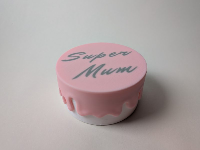 "Super Mum" 3D Printed Pink Drip Cake Container Unique Gift Jewelry & Trinket Box