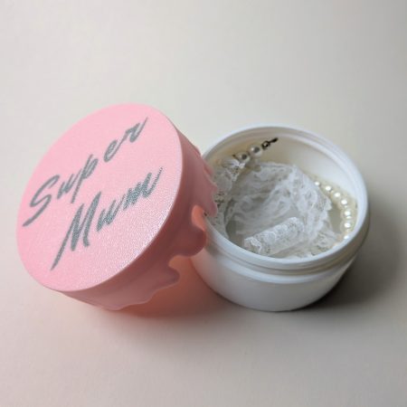 "Super Mum" 3D Printed Pink Drip Cake Container Unique Gift Jewelry & Trinket Box