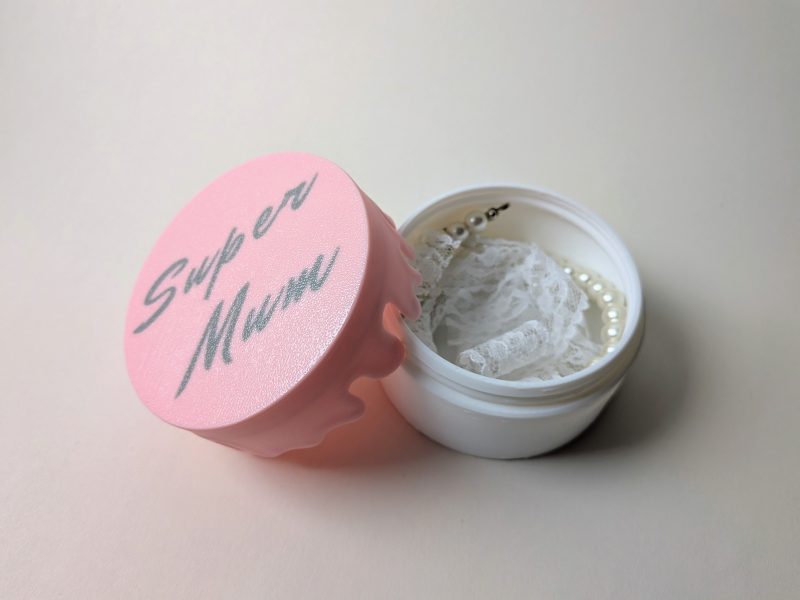 "Super Mum" 3D Printed Pink Drip Cake Container Unique Gift Jewelry & Trinket Box