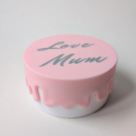 “Love Mum” 3D Printed Pink Drip Cake Container Unique Gift Jewelry & Trinket Box Perfect for Mother's Day