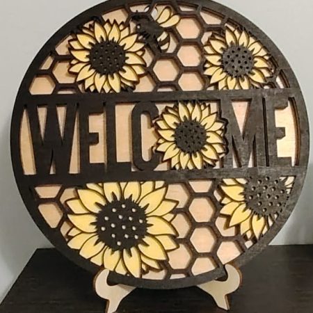 Multi- Layered Floral Welcome Sign