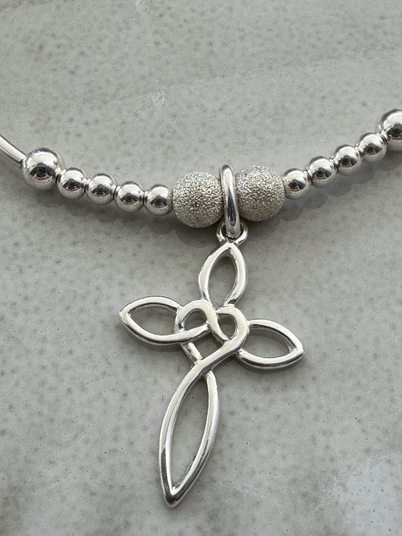 Sterling Silver Stacking Bracelet with Infinity Cross