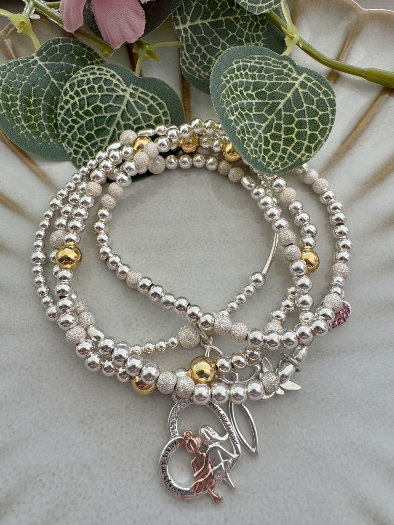 Sterling Silver “Sister” Stacking Bracelet