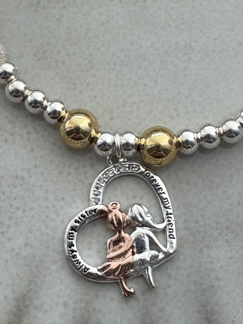 Sterling Silver “Sister” Stacking Bracelet