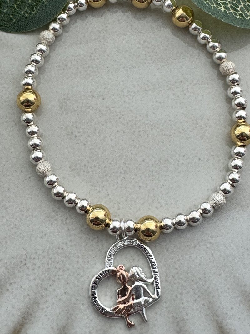 Sterling Silver “Sister” Stacking Bracelet