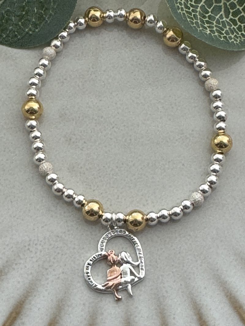 Sterling Silver “Sister” Stacking Bracelet